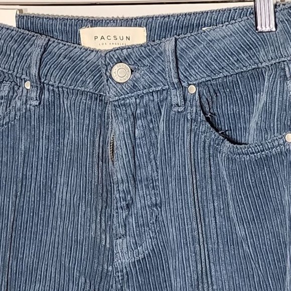 NWT - PACSUN Women's VINTAGE Mom Jean CORDUROY Blue JEANS PANTS US 24 - Picture 3 of 11